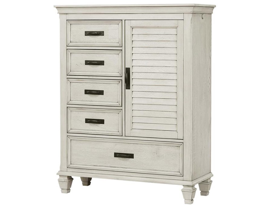 Franco 5-drawer Door Chest Antique White Furniture Pensacola 