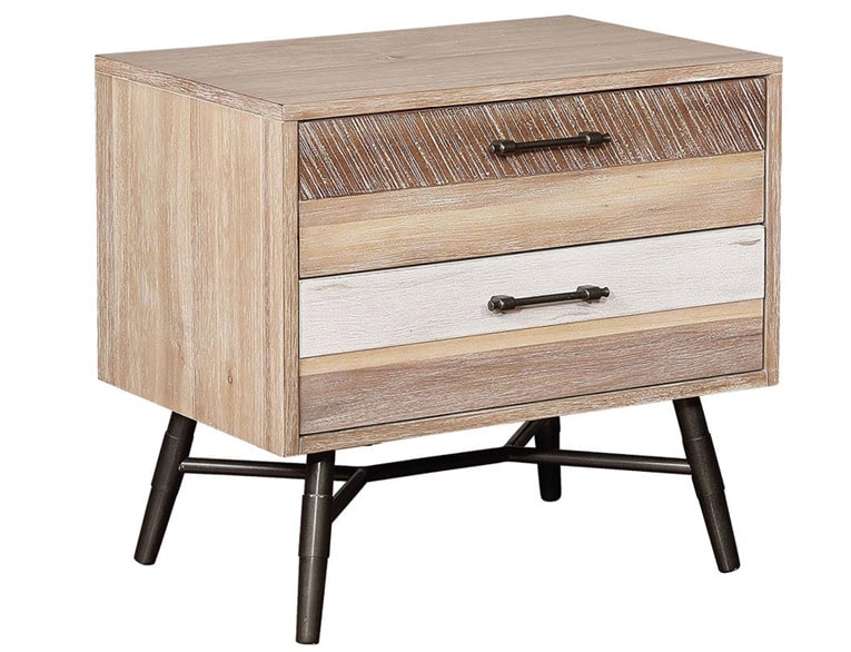 Furniture - Bedroom - Marlow 2-Drawer Nightstand Rough Sawn Multi in Pensacola, FL