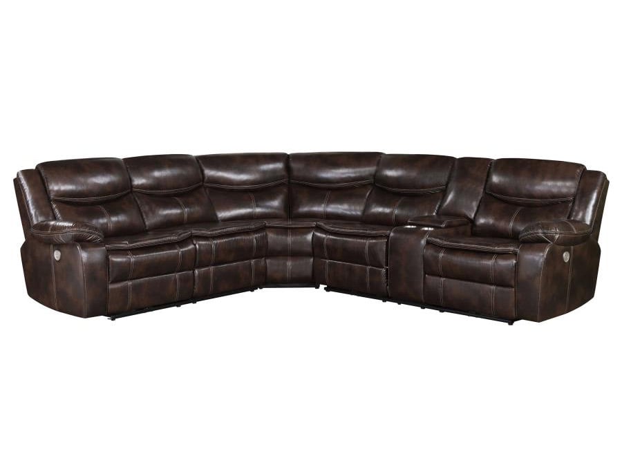 Sycamore Upholstered Power Reclining Sectional Sofa in Dark Brown Pensacola, Fl