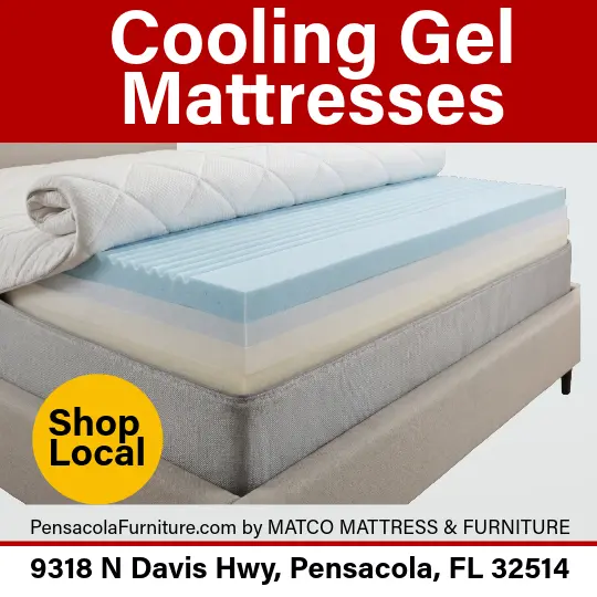 High-quality cooling gel mattresses for temperature-regulated sleep at Matco Mattress & Furniture in Pensacola, FL
