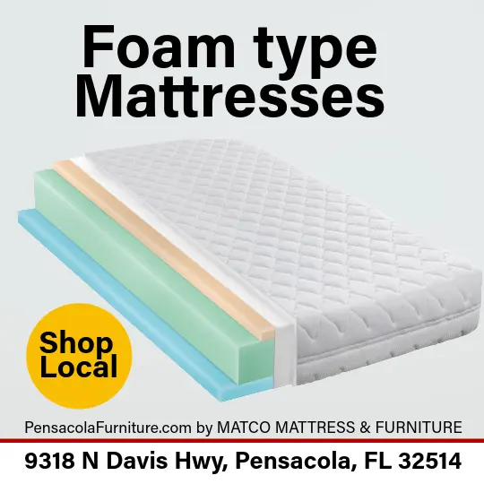 Comfortable and supportive foam mattresses for sale at Matco Mattress & Furniture in Pensacola, FL