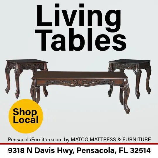 Stylish coffee tables, end tables, and console tables at Matco Mattress & Furniture in Pensacola, FL