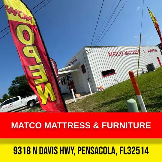 Matco Mattress & Furniture store front located on N Davis Hwy in Pensacola