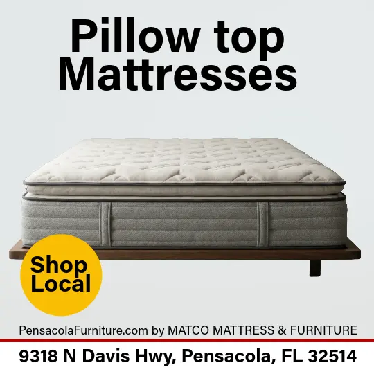 Luxurious and plush pillow top mattresses for sale at Matco Mattress & Furniture in Pensacola, FL